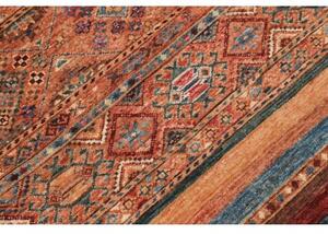 Tappeto Samarkand Geometrico Terracotta Azzurro Corsia 81x302 Cm