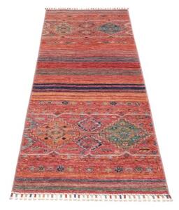 Tappeto Istintia Geometrico Rosso Mattone Blu Avio Corsia 64x175 Cm
