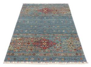 Tappeto Istintia Geometrico Blu Petrolio Rosso Mattone 99x160 Cm