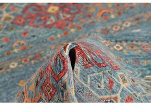 Tappeto Istintia Geometrico Blu Petrolio Rosso Mattone 99x160 Cm