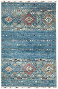Tappeto Istintia Geometrico Blu Petrolio Rosso Mattone 81x124 Cm