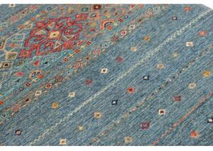 Tappeto Istintia Geometrico Blu Petrolio Rosso Mattone 99x160 Cm