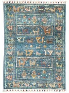 Tappeto Istintia Figurativo Blu Petrolio Beige 64x89 Cm