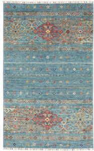 Tappeto Istintia Geometrico Blu Petrolio Rosso Mattone 99x160 Cm