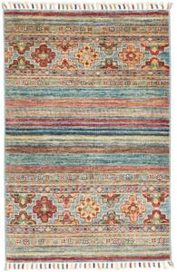 Tappeto Istintia Geometrico Azzurro Rosso Mattone 64x99 Cm