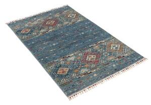 Tappeto Istintia Geometrico Blu Petrolio Rosso Mattone 81x124 Cm
