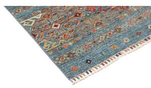 Tappeto Istintia Geometrico Blu Petrolio Rosso Mattone 99x160 Cm
