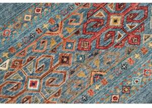 Tappeto Istintia Geometrico Blu Petrolio Rosso Mattone 99x160 Cm