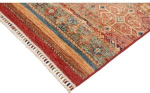 Tappeto Samarkand Geometrico Rosso Ruggine Blu Pavone 244x307 Cm