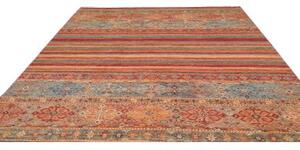 Tappeto Samarkand Geometrico Rosso Ruggine Blu Pavone 244x307 Cm