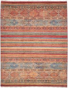 Tappeto Samarkand Geometrico Rosso Ruggine Blu Pavone 244x307 Cm