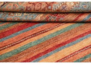 Tappeto Samarkand Geometrico Rosso Ruggine Blu Pavone 244x307 Cm