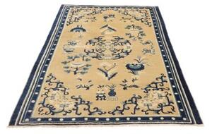 Tappeto Antik Medaglione Floreale Beige Blu 121x200 Cm