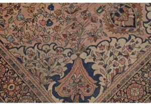Tappeto Antik Medaglione Floreale Rosa Antico Blu Scuro 128x200 Cm