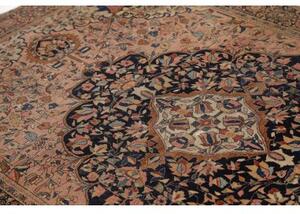 Tappeto Antik Medaglione Floreale Rosa Antico Blu Scuro 128x200 Cm