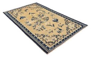 Tappeto Antik Medaglione Floreale Beige Blu 121x200 Cm