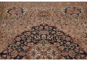 Tappeto Antik Medaglione Floreale Rosa Antico Blu Scuro 128x200 Cm