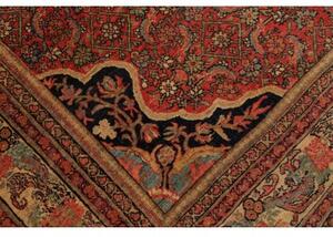 Tappeto Antik Medaglione Floreale Rosso Blu Scuro 160x220 Cm