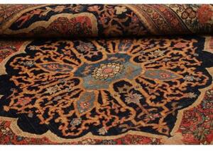 Tappeto Antik Medaglione Floreale Rosso Blu Scuro 160x220 Cm