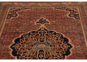 Tappeto Antik Medaglione Floreale Rosso Blu Scuro 160x220 Cm