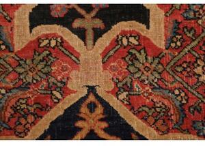 Tappeto Antik Medaglione Floreale Rosso Blu Scuro 160x220 Cm