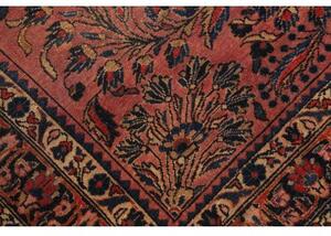 Tappeto Antik Medaglione Floreale Rosso Antico Blu Scuro 165x195 Cm