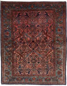 Tappeto Antik Stilizzato Rosso Ruggine Blu Petrolio 168x206 Cm