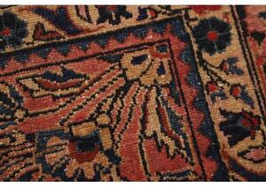Tappeto Antik Medaglione Floreale Rosso Antico Blu Scuro 165x195 Cm