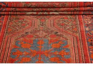 Tappeto Antik Stilizzato Rosso Blu Scuro Corsia 103x480 Cm