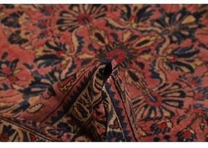 Tappeto Antik Medaglione Floreale Rosso Antico Blu Scuro 165x195 Cm