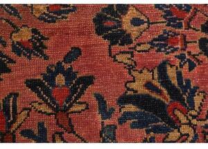 Tappeto Antik Medaglione Floreale Rosso Antico Blu Scuro 165x195 Cm