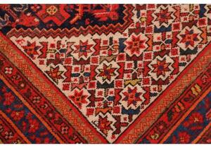 Tappeto Antik Stilizzato Rosso Scuro Blu Profondo Corsia 100x410 Cm