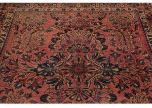 Tappeto Antik Medaglione Floreale Rosso Antico Blu Scuro 165x195 Cm