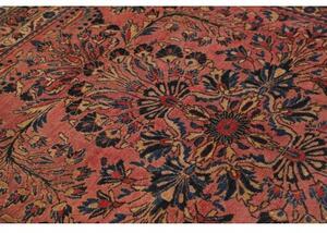 Tappeto Antik Medaglione Floreale Rosso Antico Blu Scuro 165x195 Cm