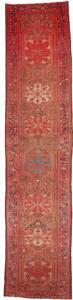 Tappeto Antik Stilizzato Rosso Blu Scuro Corsia 103x480 Cm