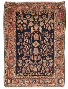 Tappeto Antik Floreale Blu Scuro Corallo 60x82 Cm