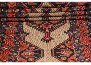 Tappeto Antik Geometrico Beige Rosso Mattone Corsia 88x380 Cm