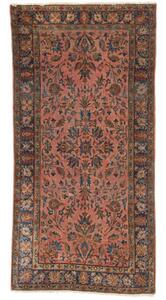 Tappeto Antik Floreale Rosa Antico Blu Scuro 65x125 Cm