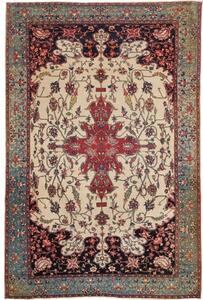 Tappeto Antik Stilizzato Avorio Rosso 142x208 Cm