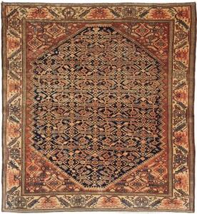 Tappeto Antik Stilizzato Blu Scuro Rosso Ruggine 165x180 Cm