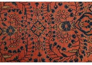 Tappeto Antik Stilizzato Terracotta Blu Scuro Corsia 74x190 Cm