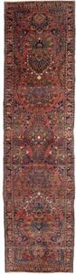 Tappeto Antik Stilizzato Rosso Ruggine Blu Scuro Corsia 80x300 Cm