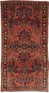 Tappeto Antik Floreale Rosso Mattone Blu Scuro 76x152 Cm