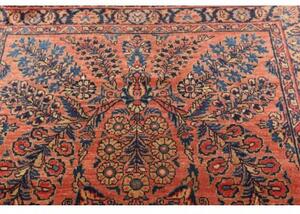 Tappeto Antik Medaglione Floreale Rosso Ruggine Blu Scuro 92x200 Cm