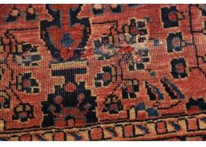 Tappeto Antik Stilizzato Rosso Ruggine Blu Scuro Corsia 75x195 Cm