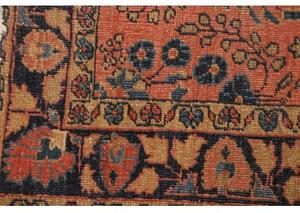 Tappeto Antik Stilizzato Terracotta Blu Scuro Corsia 74x190 Cm