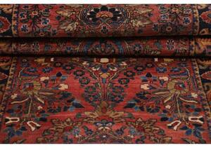 Tappeto Antik Stilizzato Rosso Ruggine Blu Scuro Corsia 80x300 Cm