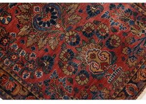 Tappeto Antik Stilizzato Rosso Ruggine Blu Scuro Corsia 80x300 Cm