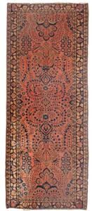 Tappeto Antik Stilizzato Terracotta Blu Scuro Corsia 74x190 Cm