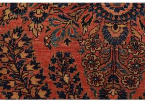 Tappeto Antik Medaglione Floreale Rosso Ruggine Blu Scuro 92x200 Cm